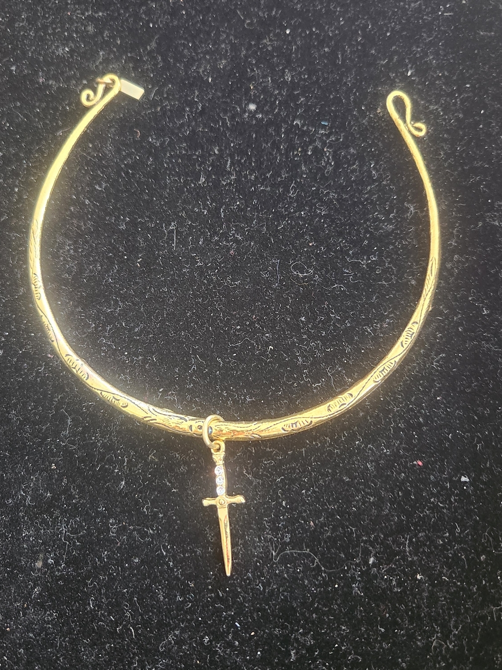 Vanessa Mooney Gold Cross-like Dagger Choker